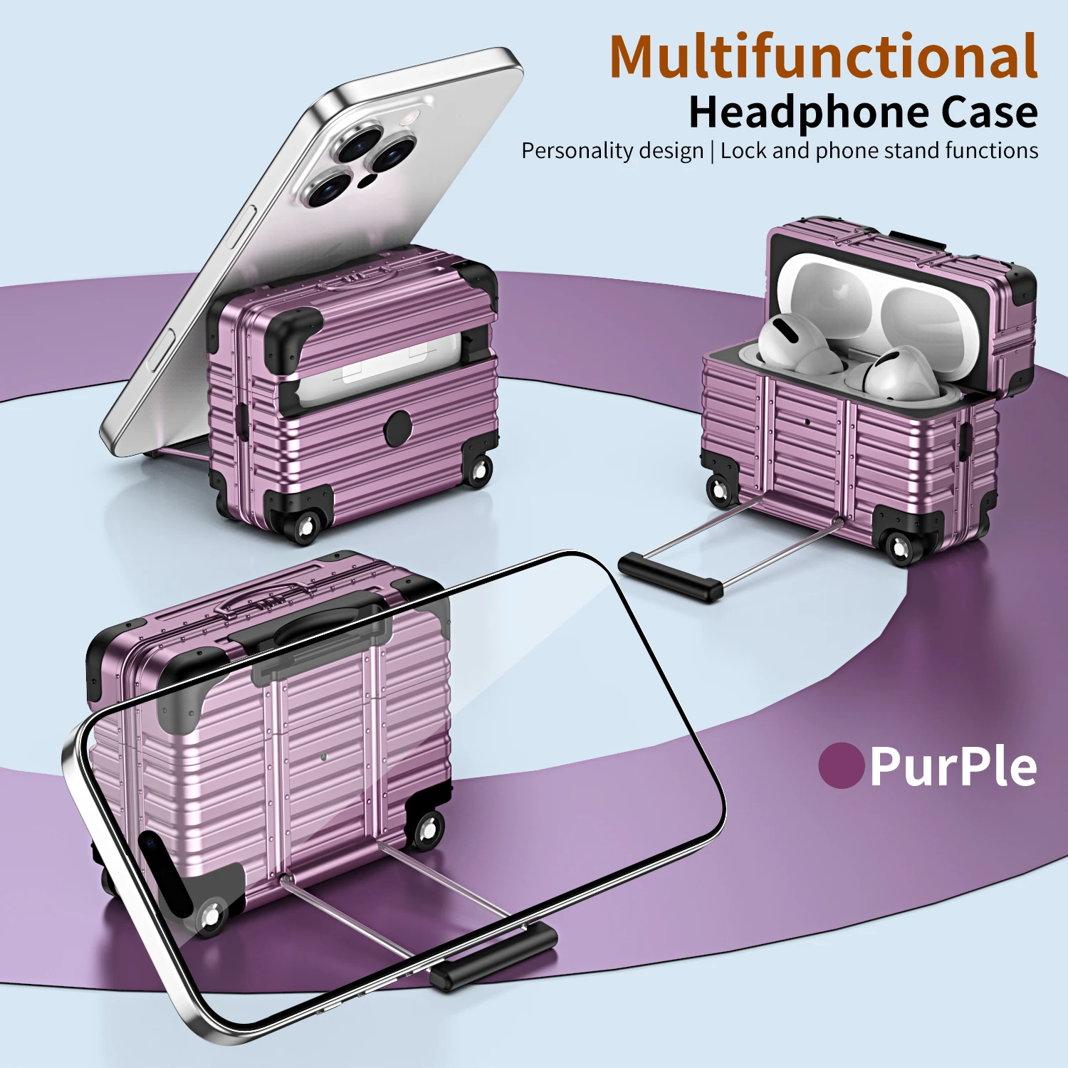 valise individuelle à la mode pour airpods 4 3 2 pro, étui de protection pour bagages tendance pour airpods1/2/pro2, étui pour écouteurs anti chute 
