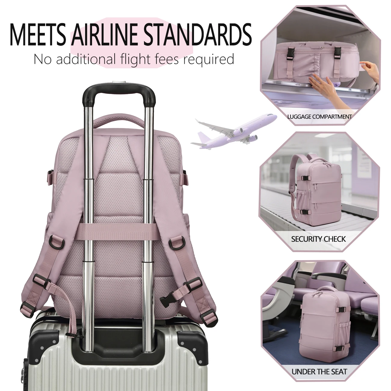 sac à dos à compression sous vide, sac de cabine approuvé ryanair, sac à dos unisexe pour ordinateur portable de 15,6 pouces, sac à dos de voyage sous vide pour randonnée en plein air