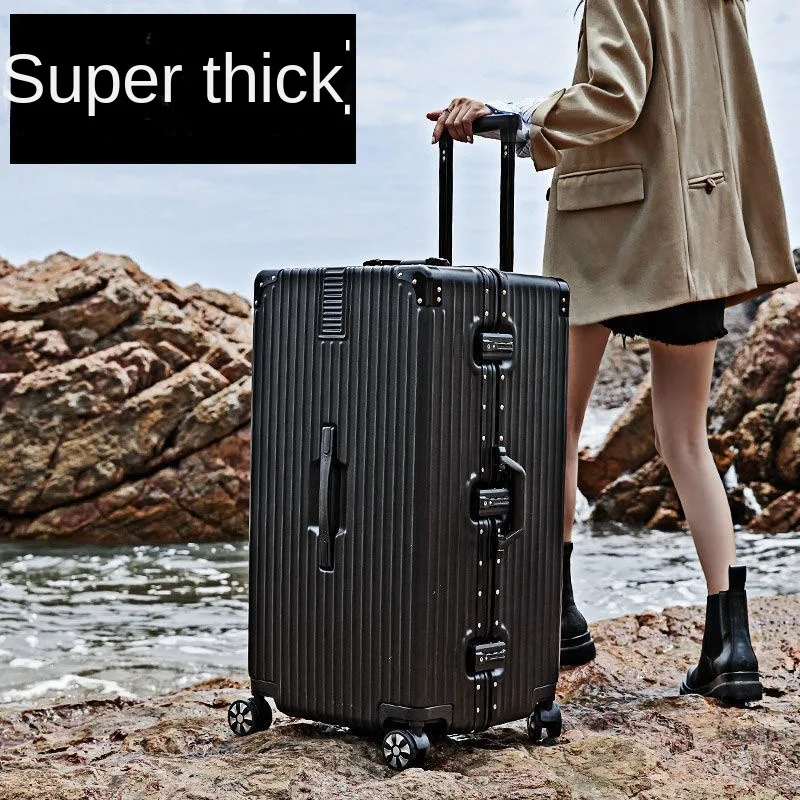 valise surdimensionnée de 28/50/70/80 pouces, valise à cadre en aluminium sur roulettes, bagages en cuir de grande capacité avec serrure à combinaison