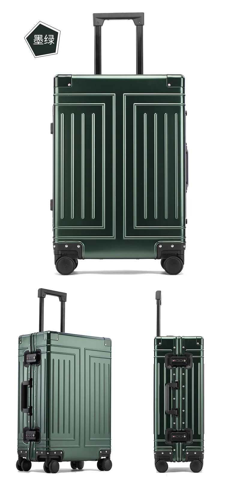2024 capacité ensembles de bagages durables 100% valise en aluminium roues femmes fille hommes cabine bagage à main voyage d'embarquement 20/24/26/28