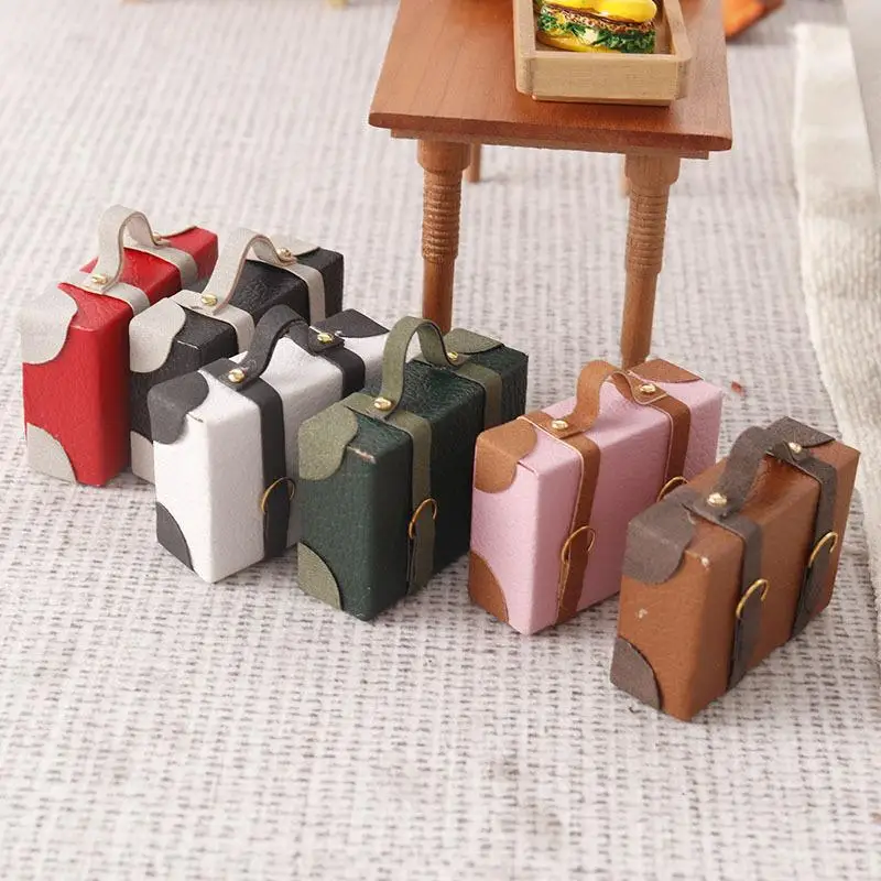 mini valise et porte documents pour maison de poupée 1:12, décor de modèle miniature, accessoires de jouets pour maison de poupée