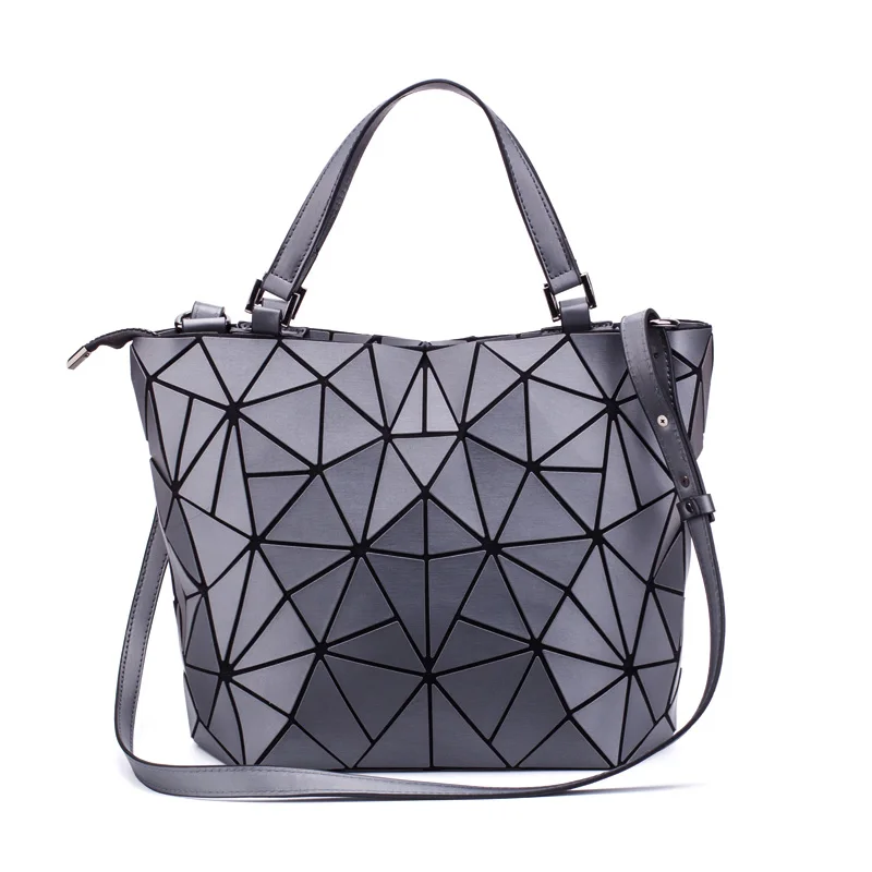 sac à main fourre tout pour femmes, sacs à bandoulière de grande capacité, sac à main géométrique mat, sac seau pliable
