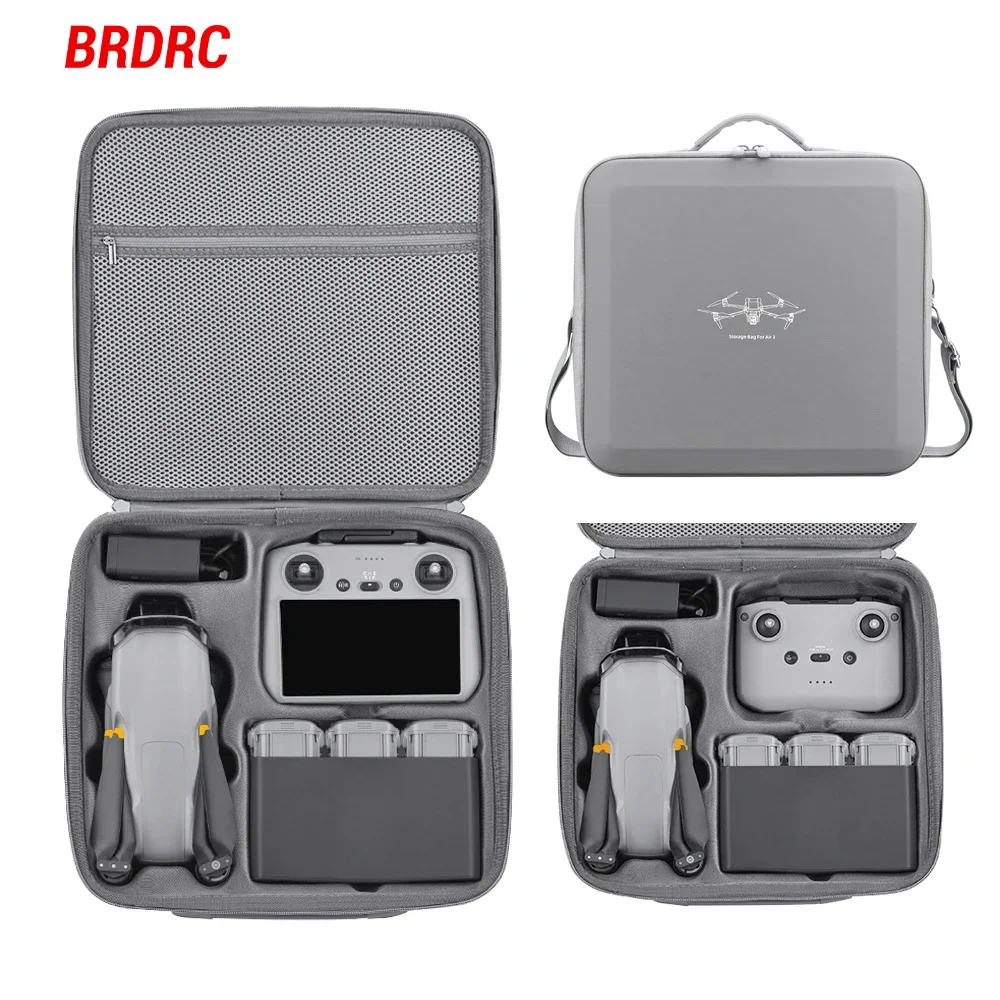 BRDRC sac de rangement pour DJI Air 3/Air 3S étui de transport intégré sac à main voyage valise en polyuréthane bandoulière Drone RC 2 accessoires