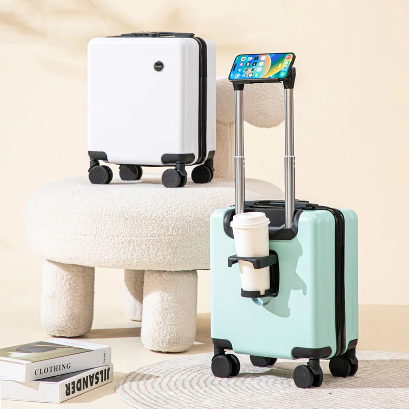 valises de voyage aériennes sur roulettes avec porte gobelet, valise à main pour boîte de voyage en vol, chariot à bagages, petite valise de voyage