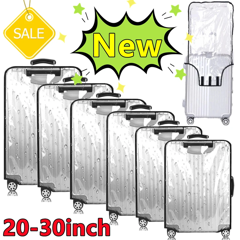nouveau housse de protection transparente pour bagages de 20 à 30 pouces, housse de valise épaisse et imperméable, housse roulante en pvc pour valise de voyage