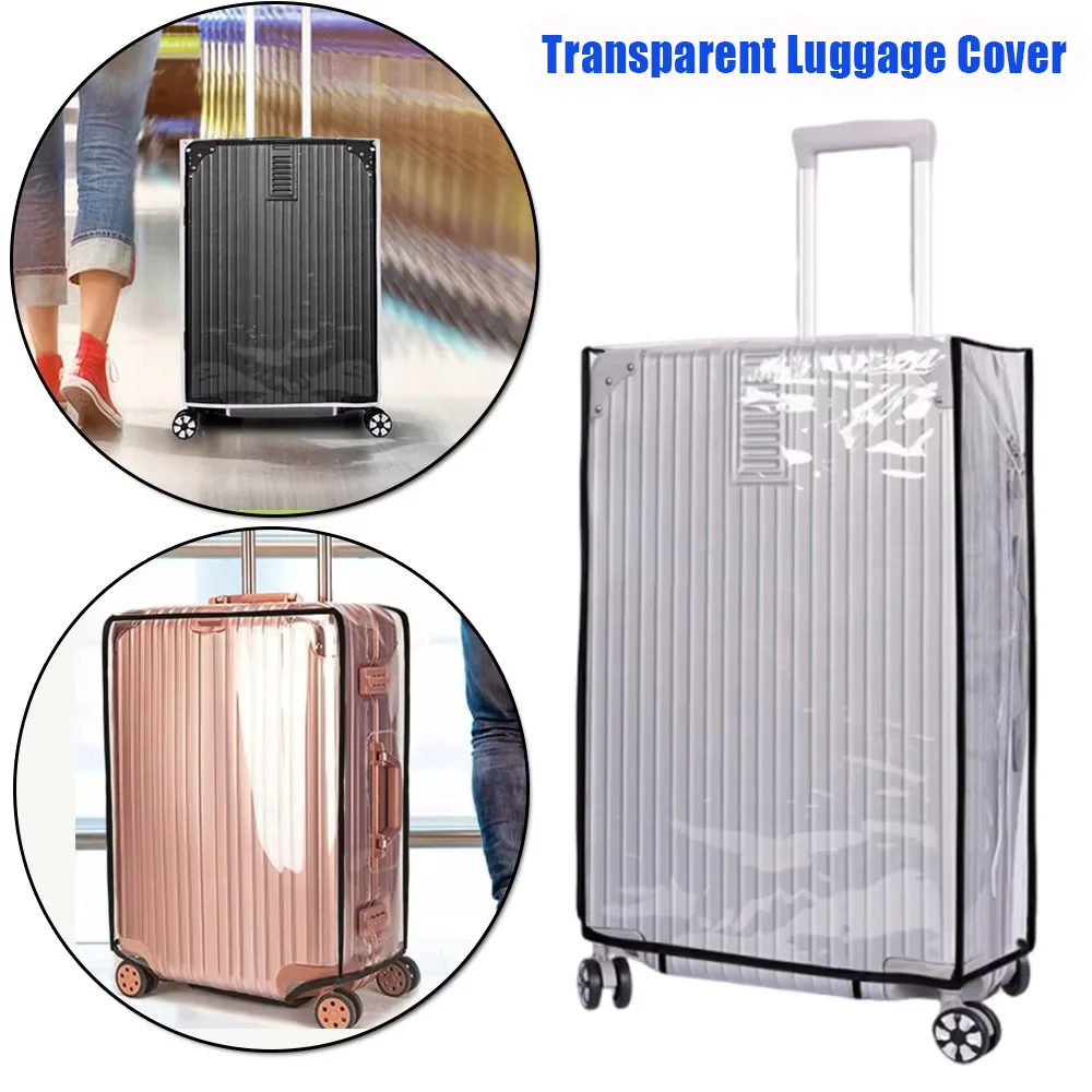 housse de protection pour bagages entièrement transparente, valise étanche en pvc, combinaison pour valise à roulettes de 18 à 30 pouces, housse anti-poussière