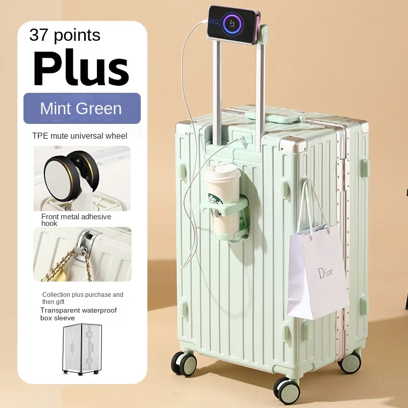 valise de grande capacité 30/32 pouces, cadre en aluminium épais, solide et durable, boîtier de chariot à bagages, valise à main de 20 à 28 pouces