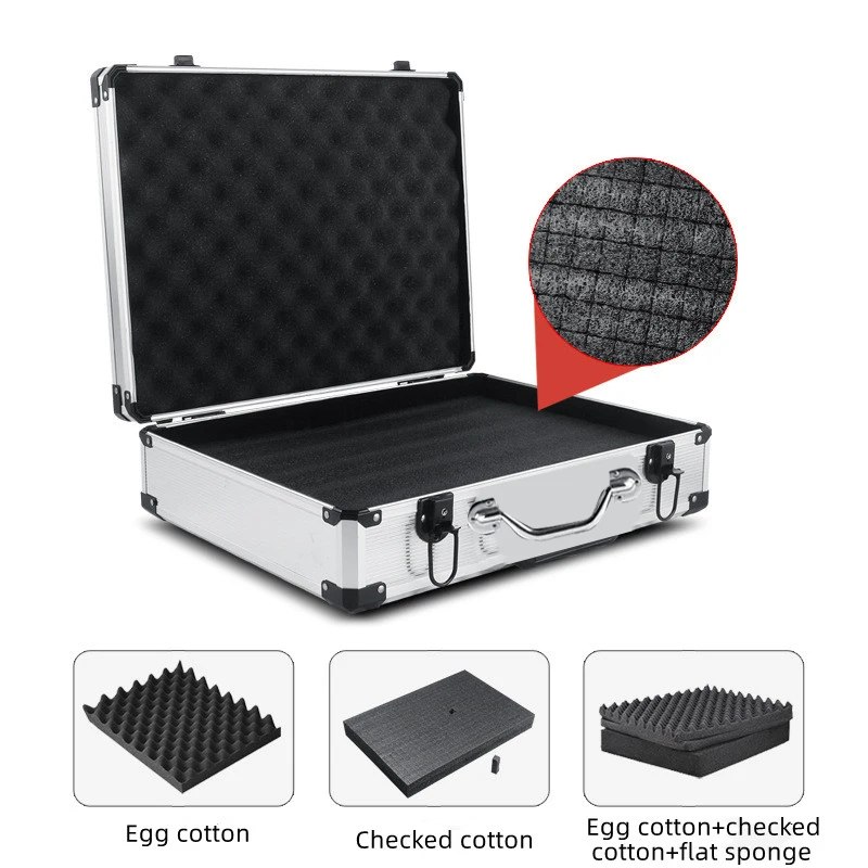 boîte à outils en aluminium, valise portable avec mot de passe, équipement, étui rigide, boîte à outils de protection de sécurité pour instruments, organisateur