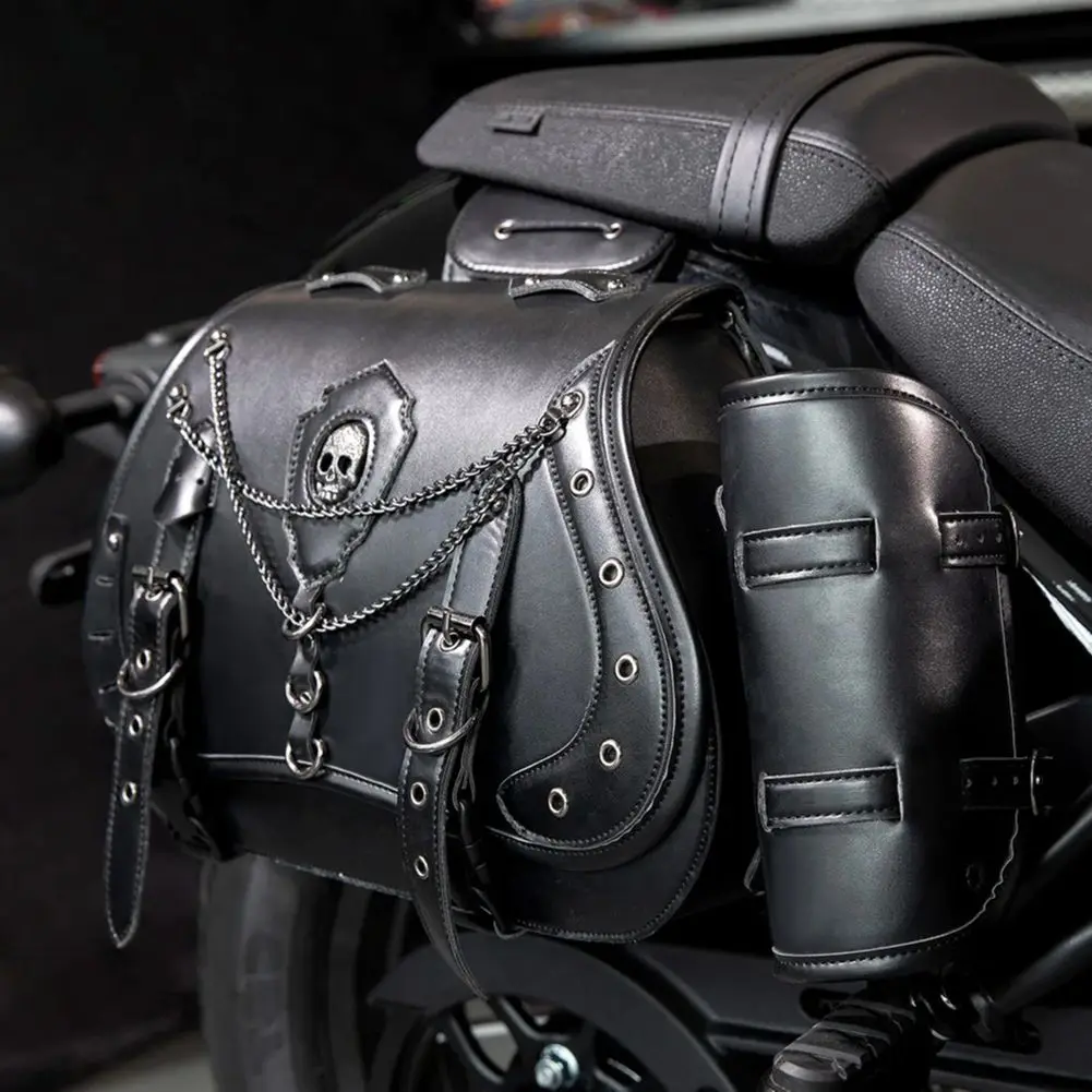 pour handa hsuzuki yamaha bmw moto sacs de selle pochette mallette de rangement côté bagages réservoir valise étanche en cuir pu