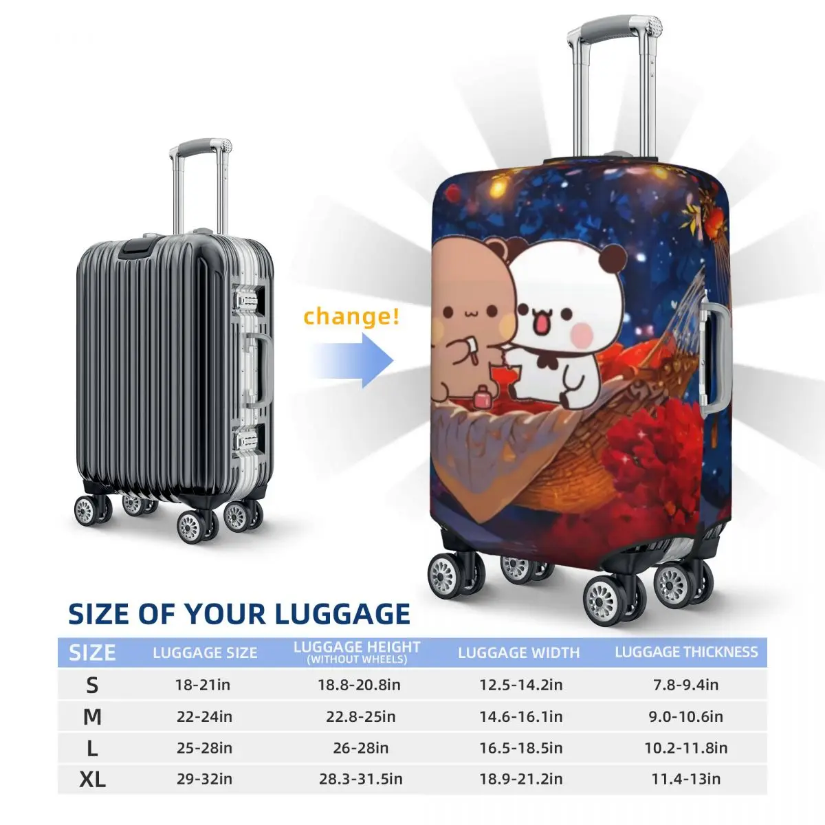 bubu & dudu housse de valise vacances business stretch bagages accessoires protecteur