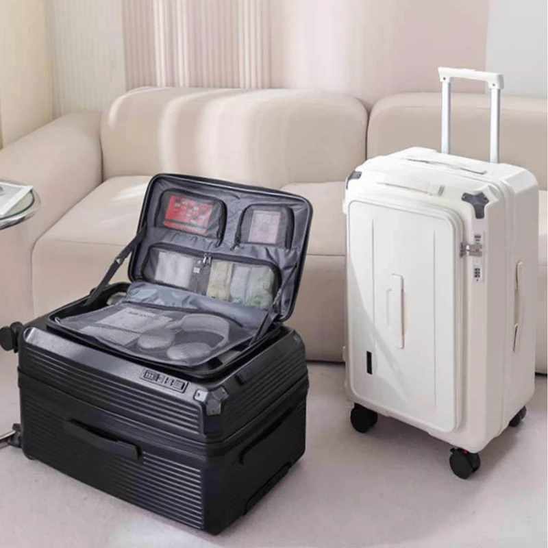 valise extensible nouvelle valise de voyage à cinq roues à grand compartiment profond à ouverture latérale de 28 pouces bagage à main épais de 20 pouces