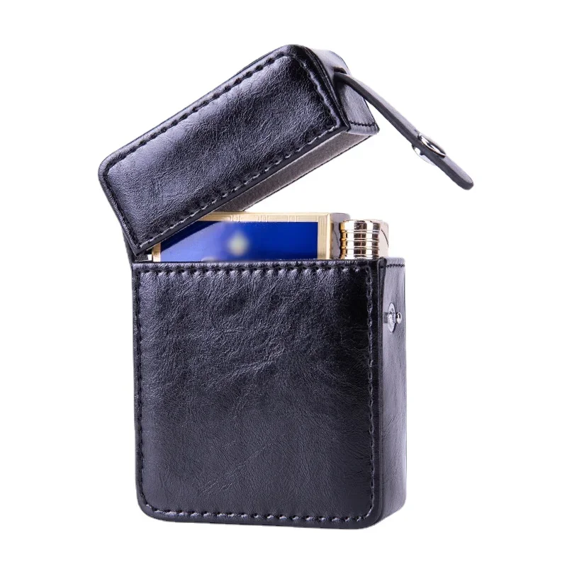 Étui à briquet en cuir PU, boîte à briquet, porte-cartes, étui de protection, cadeau