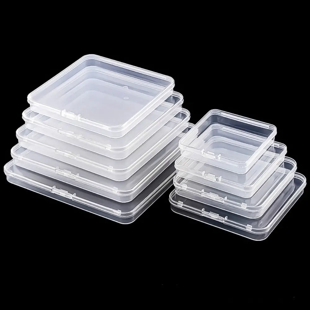 Boîte de rangement d'emballage carrée Portable, boîte en plastique Durable pour petits articles, organisateur d'articles divers, conteneur Transparent de perles de bijoux