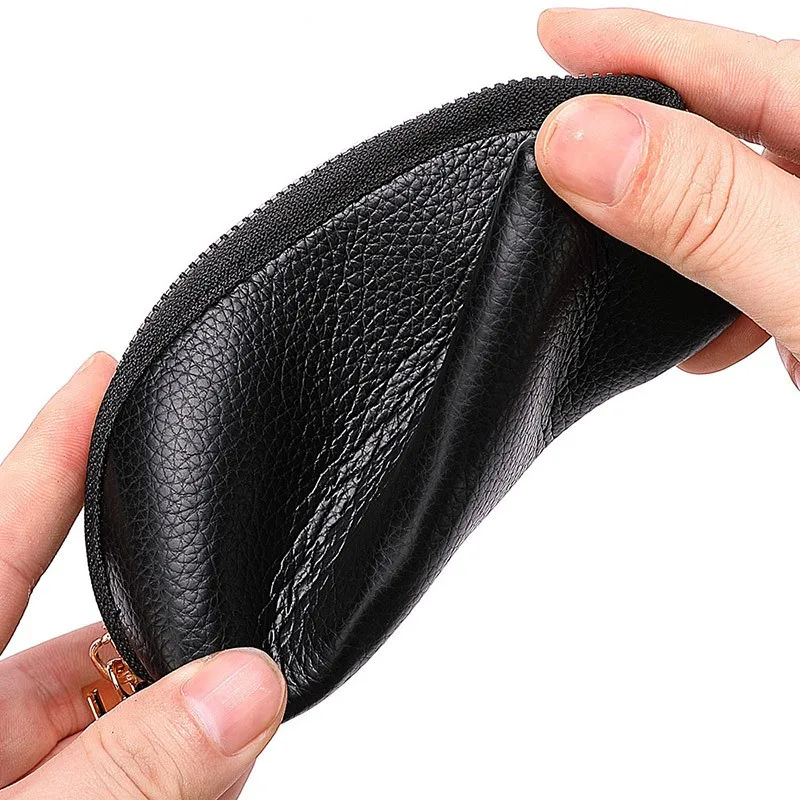 porte clés en cuir souple pour hommes et femmes, portefeuille de voiture, porte clés de maison, porte clés de gardien 007, sac à fermeture éclair, mini sac à cartes