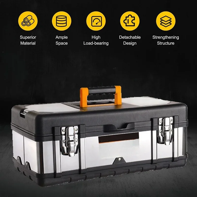 Valise boîte à outils rangement professionnel en plastique étanche pour Garage boîte à outils en aluminium de qualité industrielle Multi mallette à outils extérieure