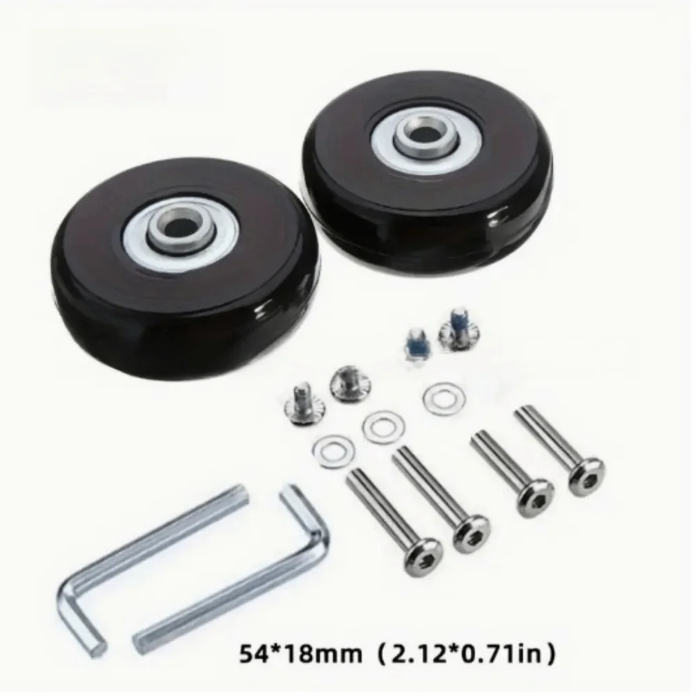 roulettes silencieuses pour bagages de voyage, 40 à 70mm, kit de réparation de valise flexible et résistant à l'usure, installation facile, forte charge
