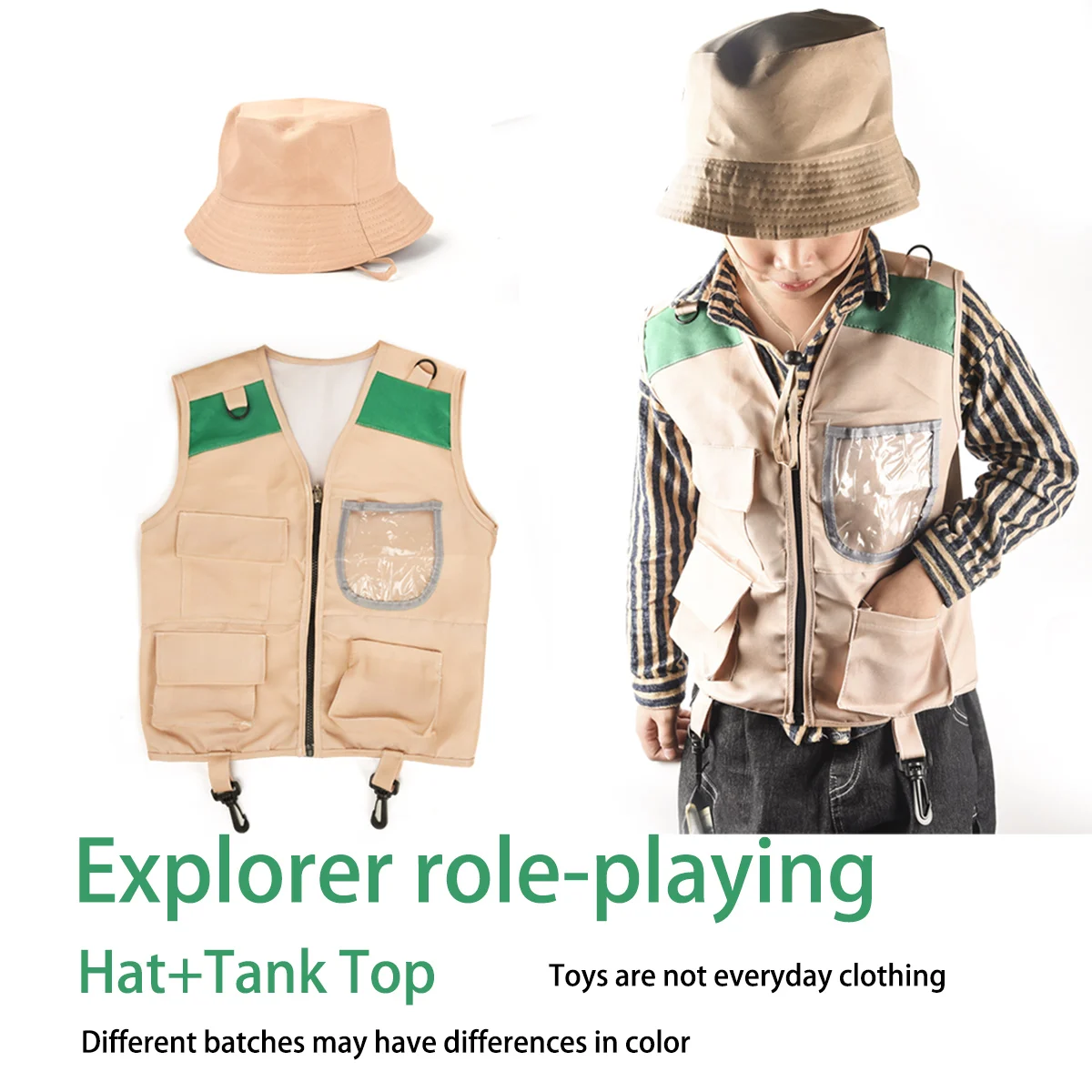 Ensemble de gilet d'aventure en plein air pour enfants, jeu de rôle de Cosplay, vêtements de Performance d'aventurier en plein air