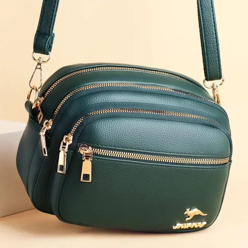 sac à main en cuir souple pour femme, multi poches, résistant à l'usure, haute qualité, sac messager initié, luxe, mode