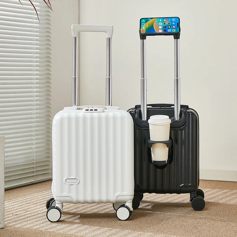 bagage portable de 14 pouces avec 3 poignées d'extension, sac à main, valise de voyage légère avec tasse et support pour téléphone