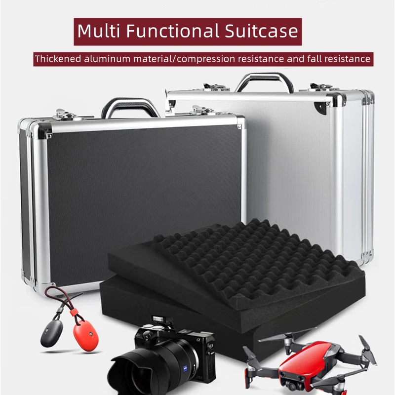 boîte à outils en aluminium, valise portable avec mot de passe, équipement, étui rigide, boîte à outils de protection de sécurité pour instruments, organisateur