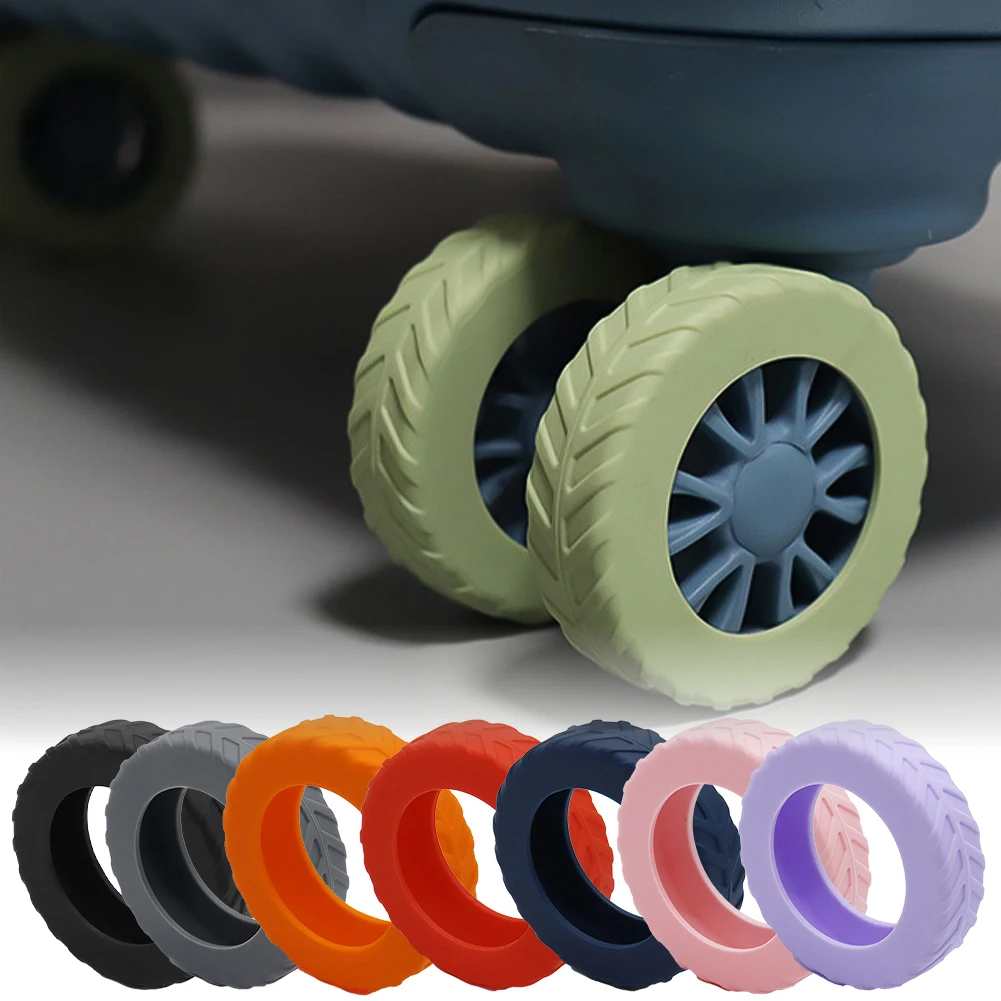 protecteur de roue en silicone, 4 pièces, compartiment à bagages, housse de protection de roue, boîtier de chariot, manchon à roulettes silencieux, accessoires de valise