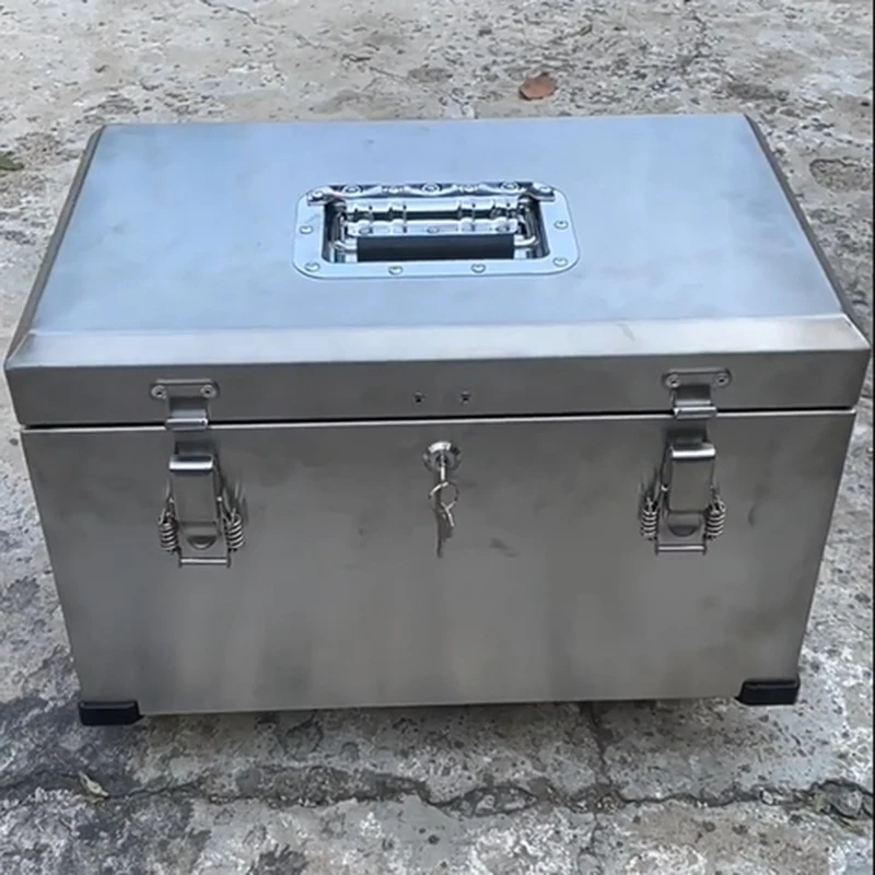 Grande mallette à outils en acier inoxydable, valise de rangement multifonctionnelle pliante, boîte à outils pour électricien, étui rigide entièrement étanche