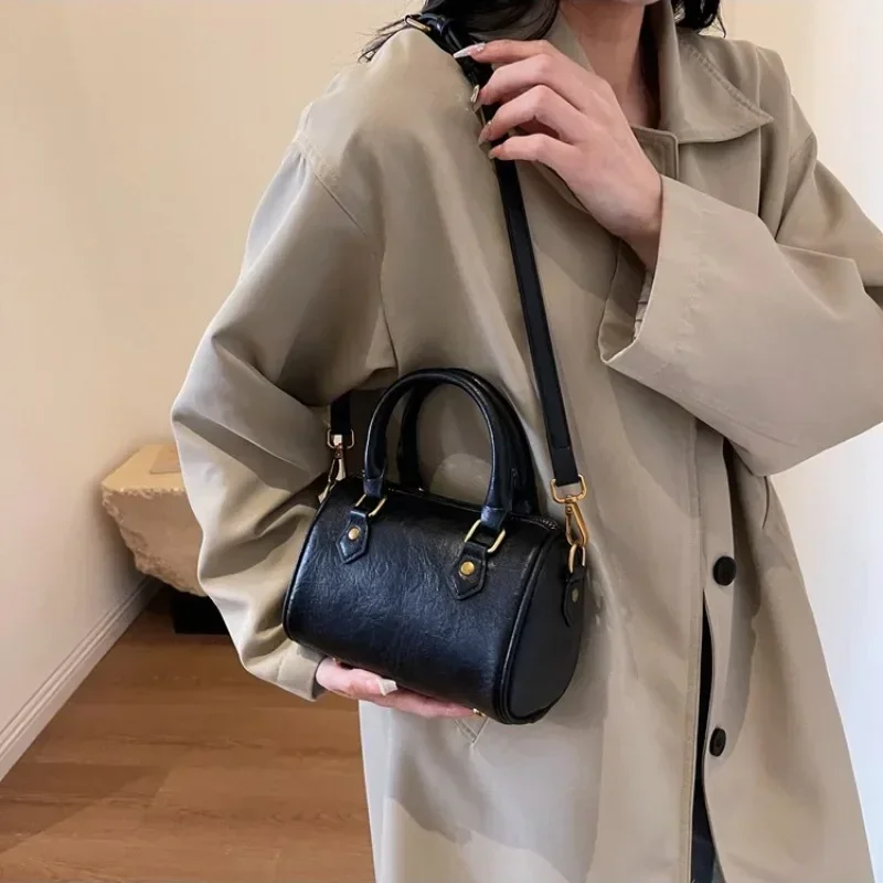femmes vintage boston sac décontracté mode bandoulière femmes style britannique poignée supérieure simple femme sac à bandoulière pour fille