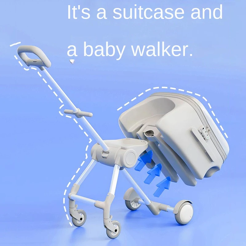 les valises de voyage pour enfants peuvent s'asseoir à marcher, chariot à bagages pliable pour homme paresseux, valise de marche pour bébé, porte bagages à roue de frein
