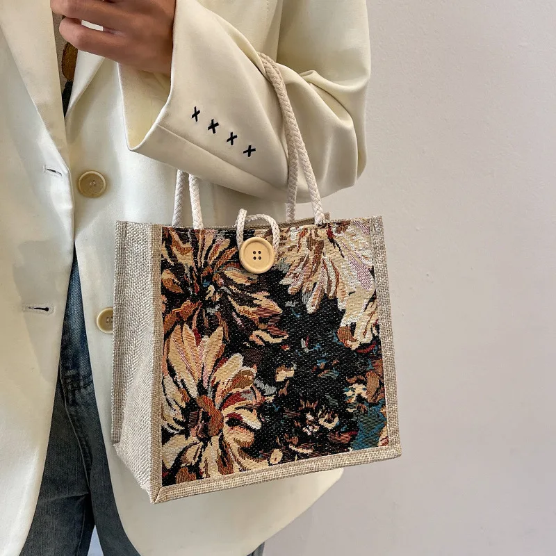 sac à main en lin pour femmes, sacs à main de style ins pour étudiants, sacs à poignée supérieure pour dames, sacs de luxe de styliste