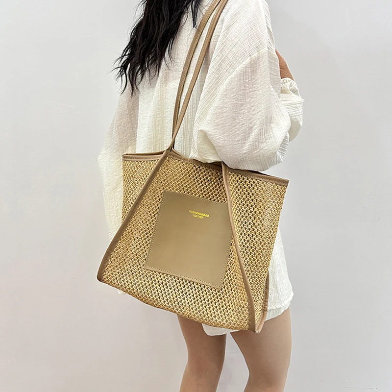 sacs à main pour femmes, sac à bandoulière, fourre tout portable, mode plage vacances tissage, sacs à poignée supérieure
