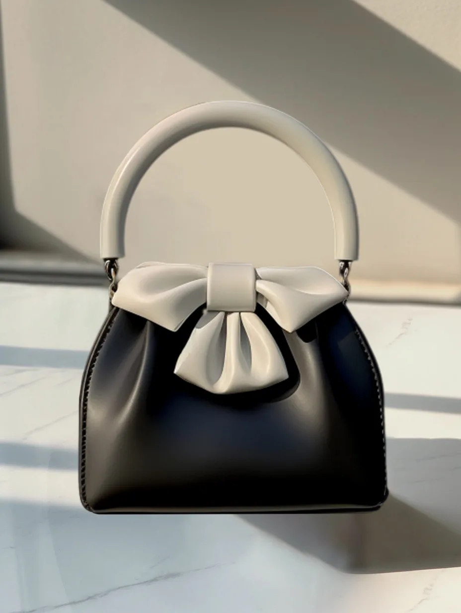 sac à main plissé élégant pour femme, nouveau style 2025, doté d'un nœud coloré et un design texturé.