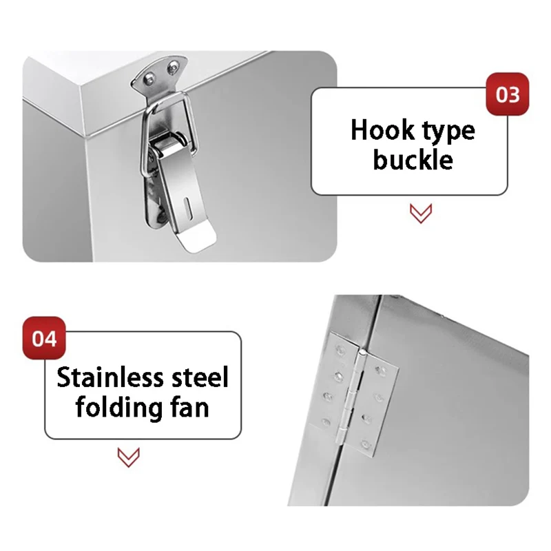 boîte à outils de grande capacité, matériel multifonctionnel, boîte de rangement d'outils en acier inoxydable, organisateur d'outils, valise, boîtes étanches