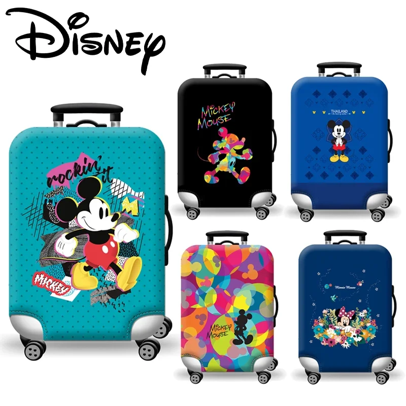 housse de protection pour bagages disney mickey, housse de valise élastique épaisse de dessin animé, boîtier de chariot de 18 à 32 pouces, accessoires de voyage