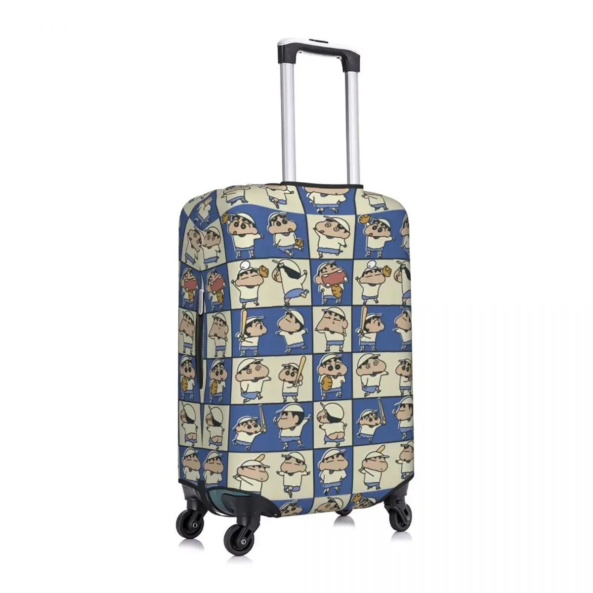 housse de valise crayon shin chan, dessin animé doodle, fournitures de bagages utiles pour vacances, protection professionnelle