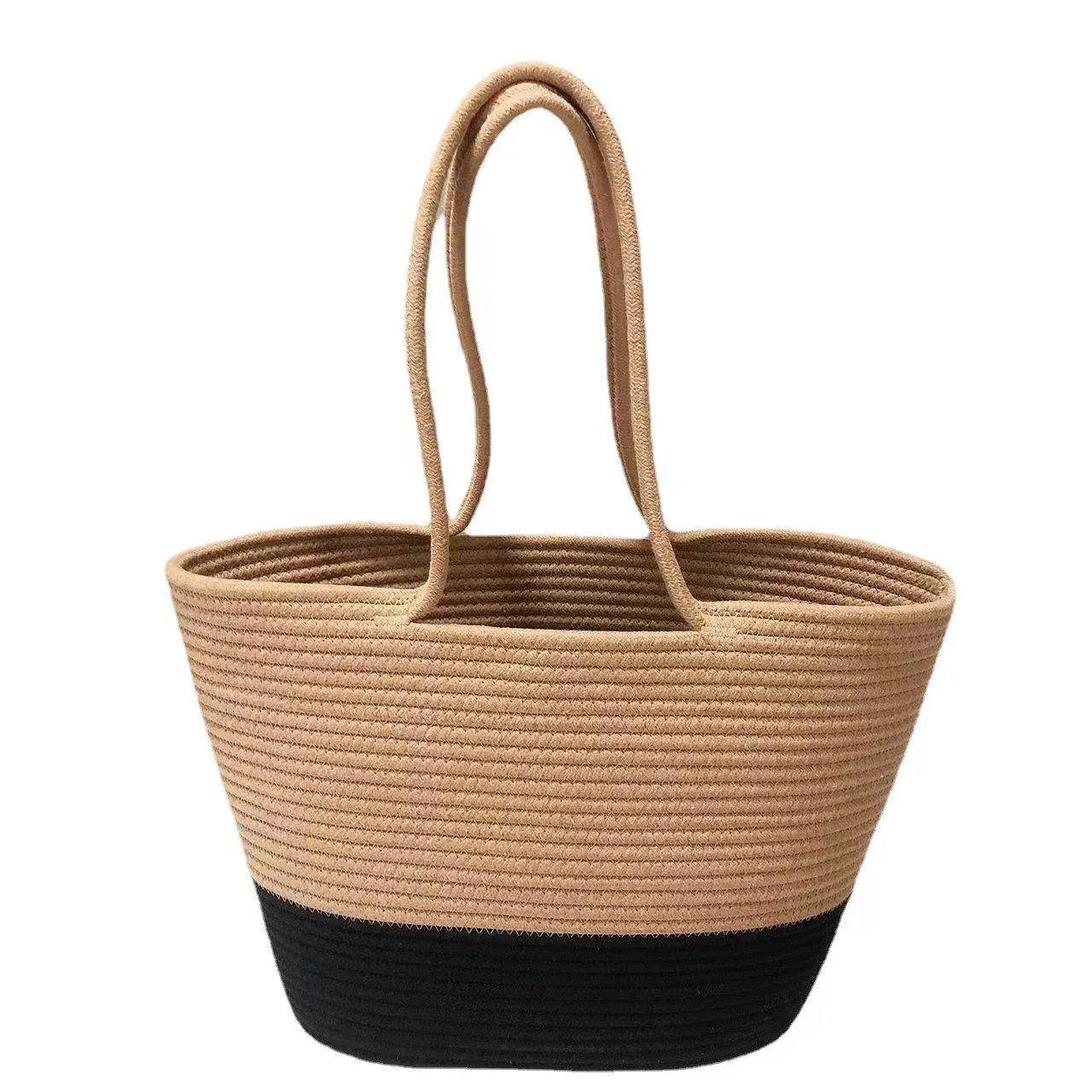 sac panier en corde de coton fabriqué à la main, sac à bandoulière de plage de style bohème, fourre tout frais et doux pour femmes, sac à main polyvalent d'été