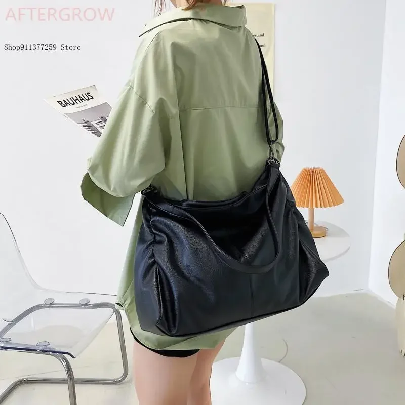 grand sac à main en cuir souple pour femme, sac à bandoulière, sac à provisions, haute qualité, voyage initié