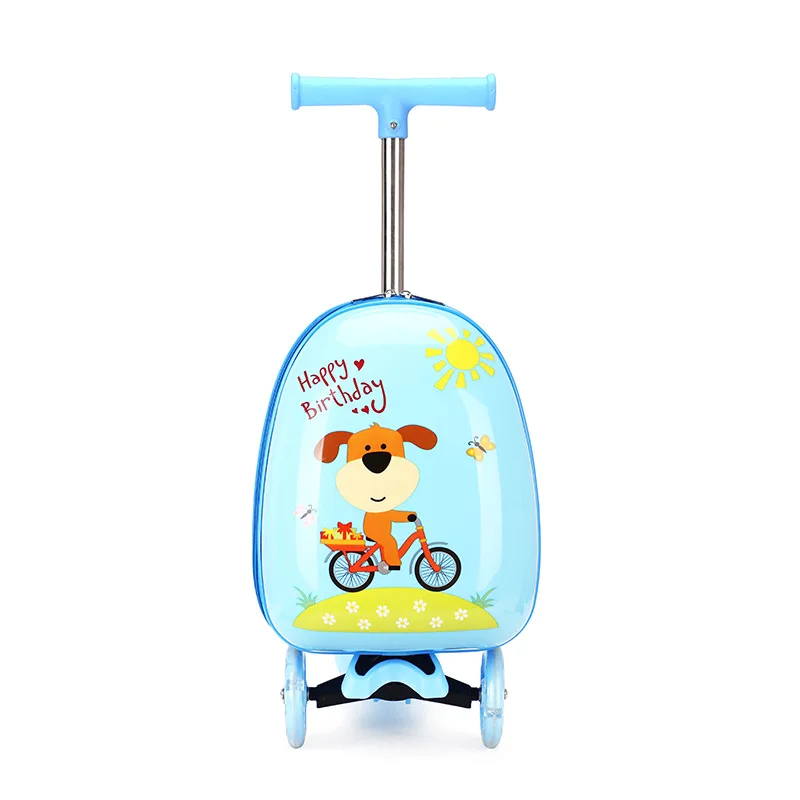 valise trottinette pour enfants avec dessin animé mignon valise sur roues sac chariot paresseux enfants cabine voyage bagage à roulettes sac de skateboard cadeau