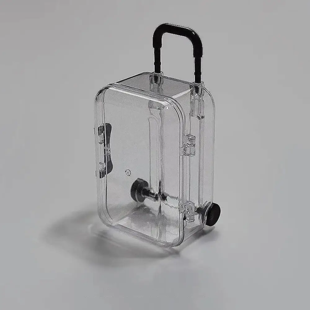 Mini boîte de rangement transparente en forme de valise, étui en plastique décoratif avec poignée, bijoux et bonbons miniatures pour la maison et le bureau, 7.5x5cm
