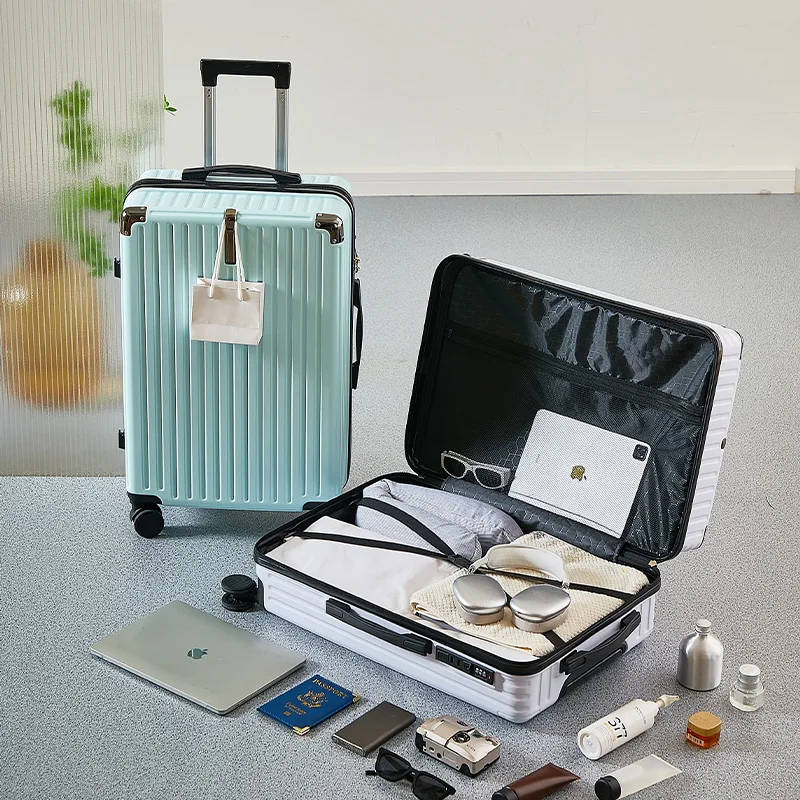 valise légère pour voyager, sac de transport de bagages pour enfants protégé par mot de passe pour hommes et femmes, valise en cuir de 20 à 26 pouces