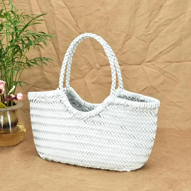 sacs à main en cuir de mode pour femmes, tissage de cuir, sac de shopping décontracté, panier vintage, fourre tout, sac de shopping croisé en peau de vache