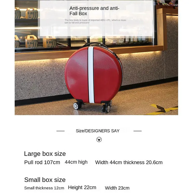 valise à bandoulière pour femmes, ensemble rond de 18 pouces, coffre d'embarquement, bagages silencieux, roue universelle légère, étui de voyage, 2025