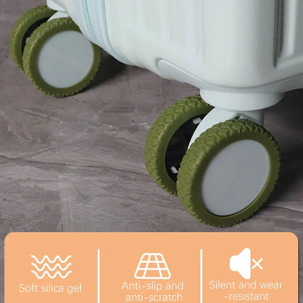 Housse de Protection de roue de coffre à bagages, housse de Protection en Silicone résistante à l'usure pour valise/roulette de chaise de bureau