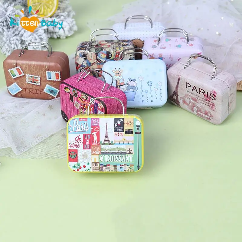Mini valise en métal pour poupées, jouets miniatures, coffre, décoration de maison de poupée, petite pochette boîte à bijoux, sac à main de poupée