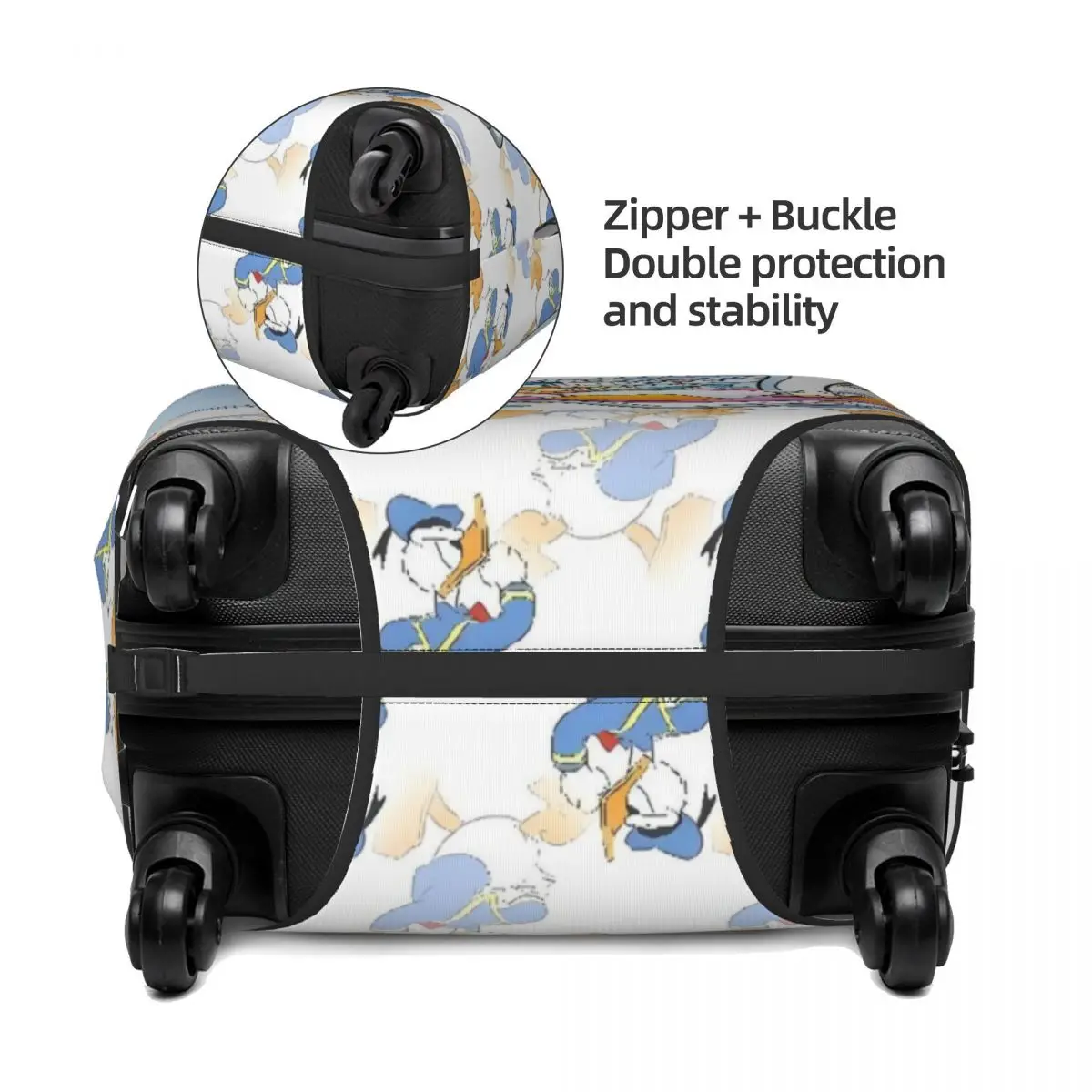 housse de valise donald duck personnalisée, élastique, dessin animé drôle, housses de bagages de voyage pour 18 32 pouces
