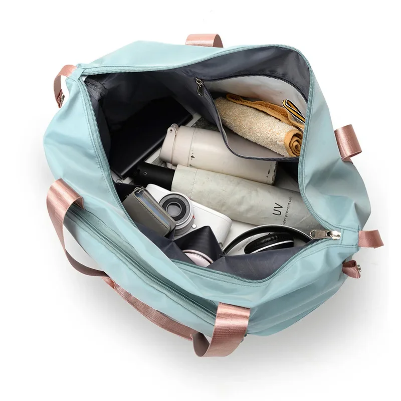 bagage pliable de taille moyenne pour femme, sac de voyage, sac de sport, sac de fitness, portable, grande capacité, stockage d'alter, courte distance