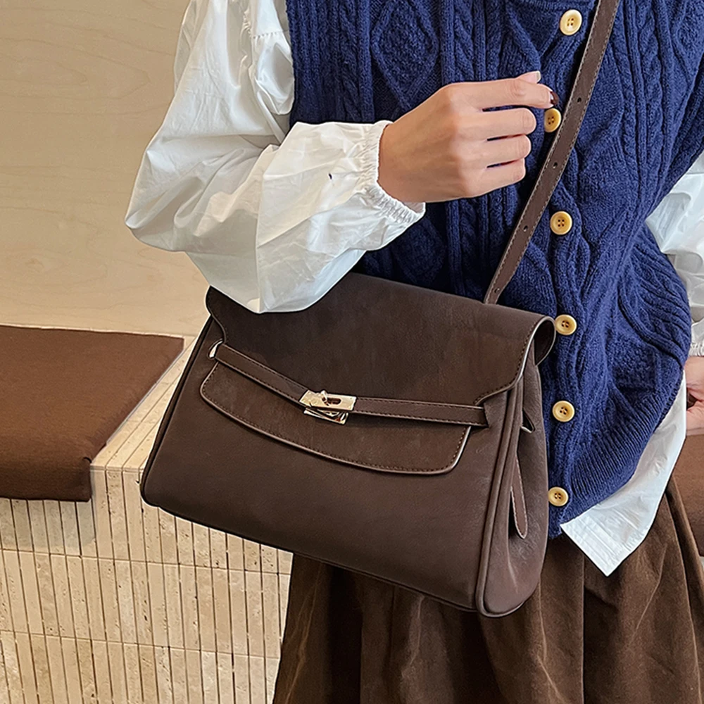 sac à aisselles décontracté à la mode, nouveau style élégant, sac à bandoulière tendance, tempérament simple de couleur unie, sac à main