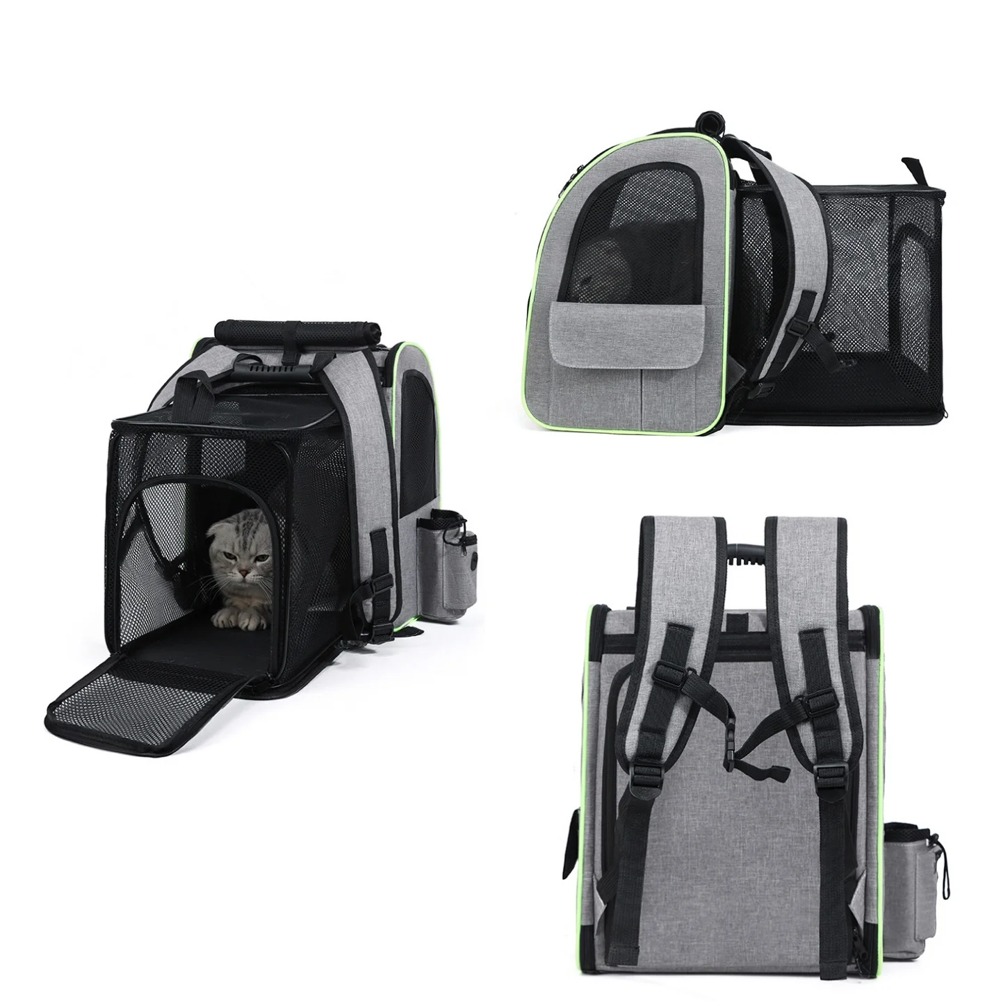 sac à dos extensible pour chat – grand espace, portable et pliable, respirant, sac de voyage pour animaux de compagnie pour les aventures en plein air