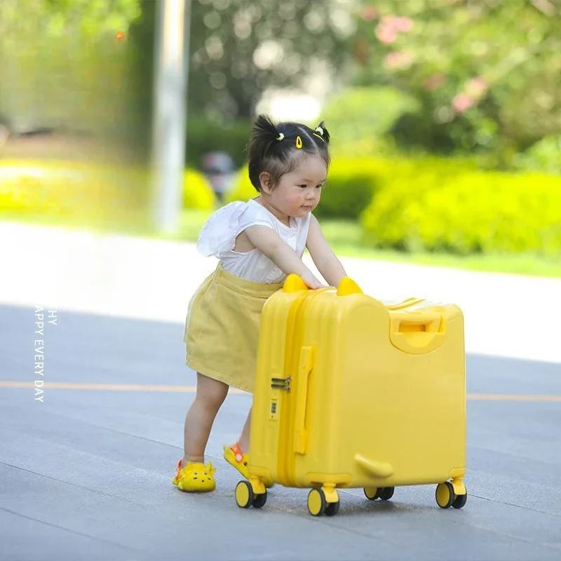 valise à roulettes pour enfants, petite valise à main pour enfants, chariot à fermeture éclair, peut s'asseoir et rouler