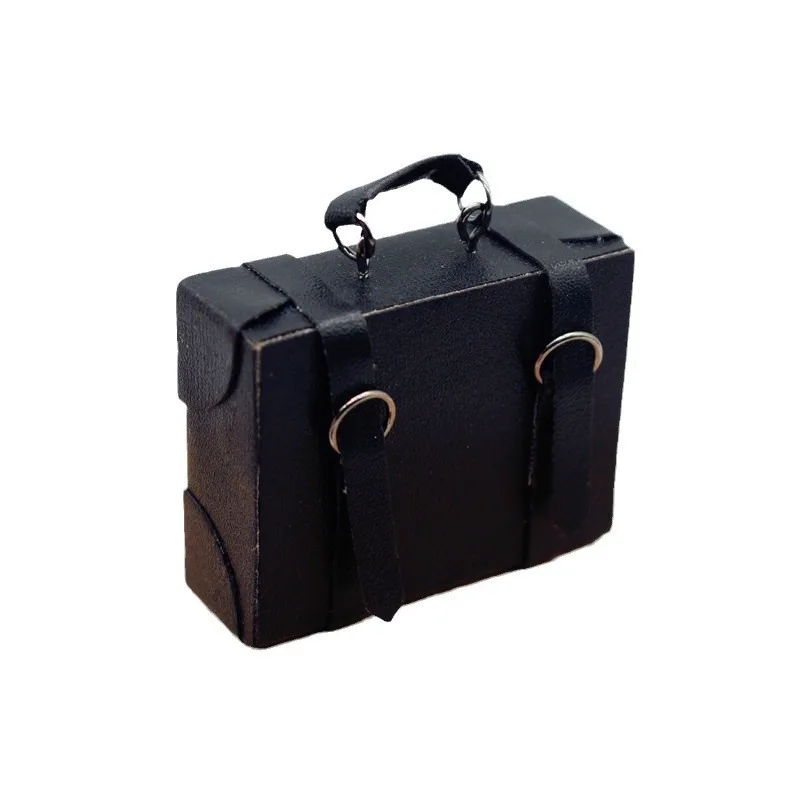 maison de poupée maison de poupée simulation valise en cuir porte documents mini modèle bricolage sac à main miniature scène décoration