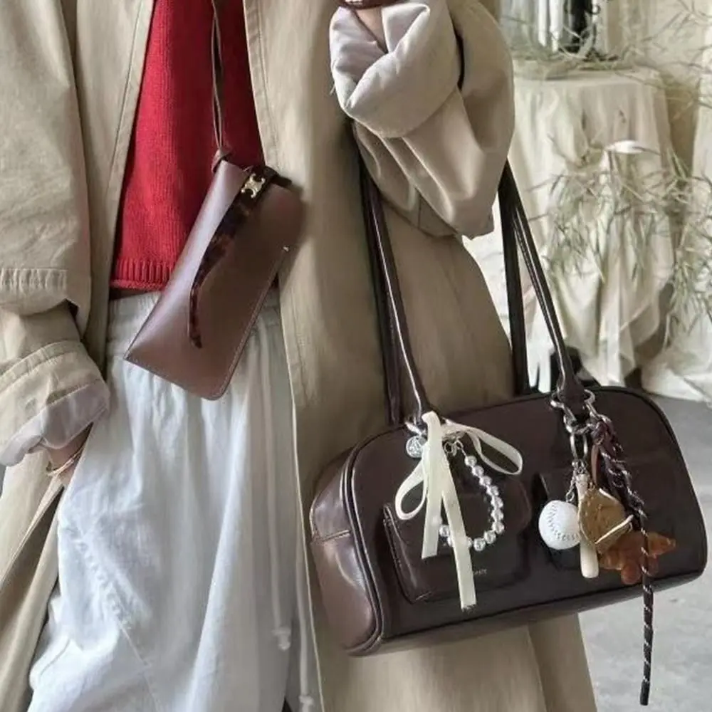 sac à main en cuir pu pour femmes, sac à bandoulière à double poignée, polyvalent, mode, taille moyenne, fermeture à glissière, nouvelle collection 2025